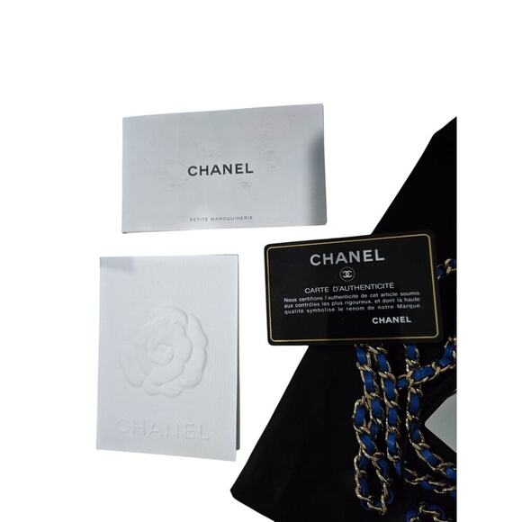 Chanel Raffia Mini Vanity Case Jute Blue & Beige (15019) - Picture 5 of 12